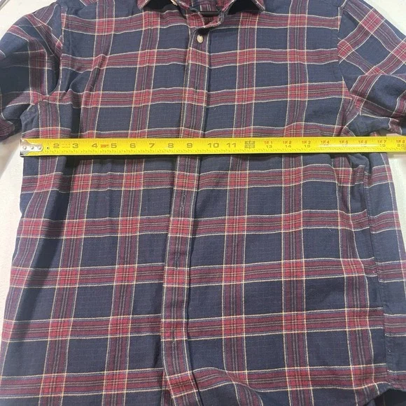 Untuckit Shirt Mens Medium Blue Red Plaid Rosato Button Up Casual Long Sleeve - Picture 5 of 7